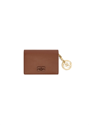 Bou card holder with flap Sorrel Horse B3010392 Ganni 